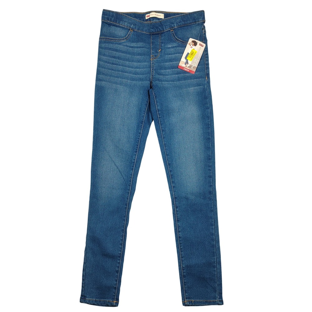 Levis Pull-On Jegging Kids 12 Blue Stretch Denim Skinny Fit Medium‎ Wash Cotton